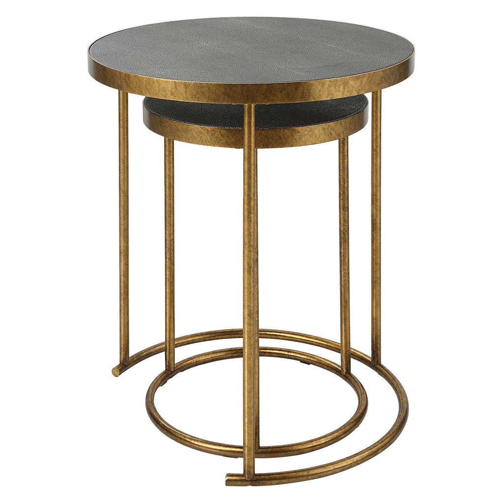 Aragon Brass Nesting Tables, Set of 2 - Bombay Mercantile