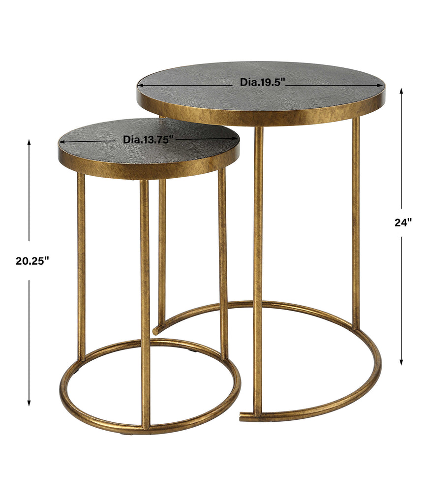 Aragon Brass Nesting Tables, Set of 2 - Bombay Mercantile