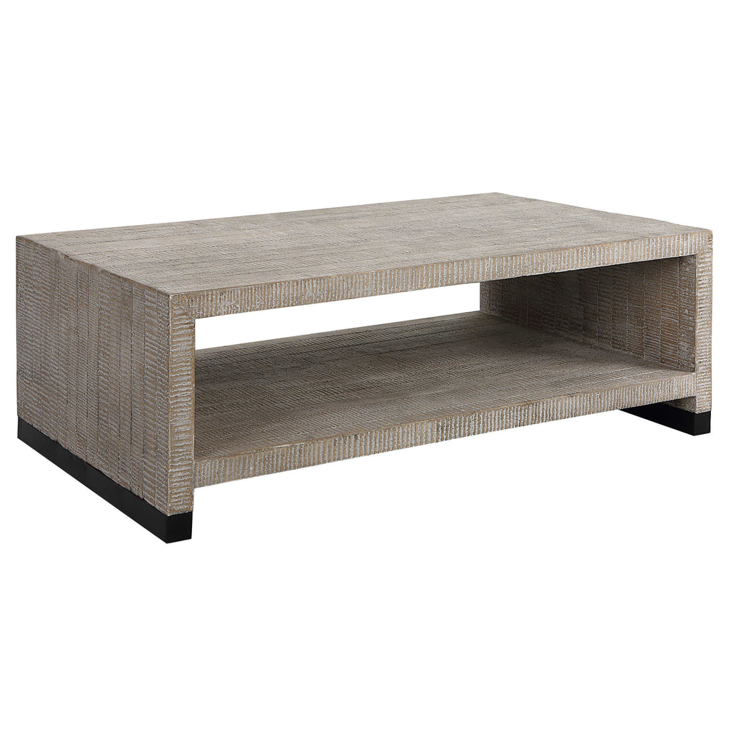 Bosk White Washed Coffee Table - Bombay Mercantile