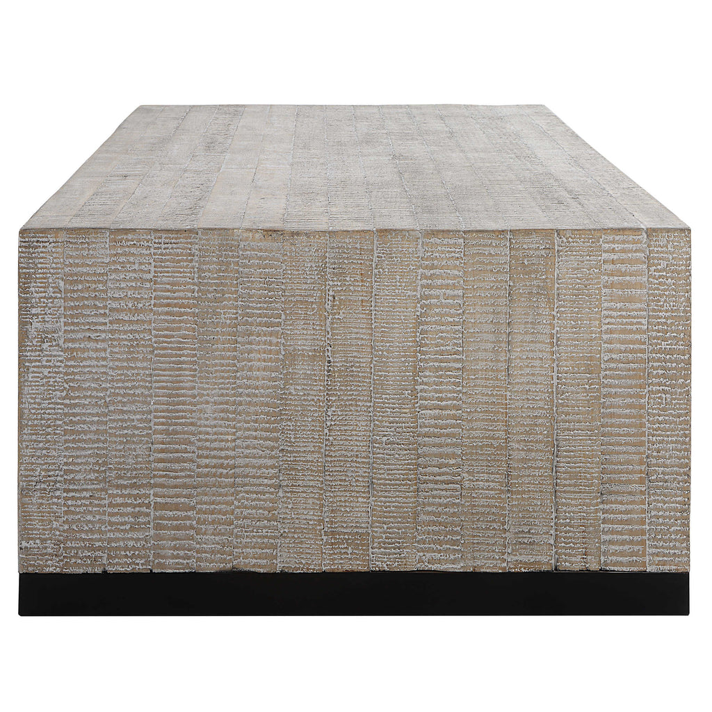 Bosk White Washed Coffee Table - Bombay Mercantile