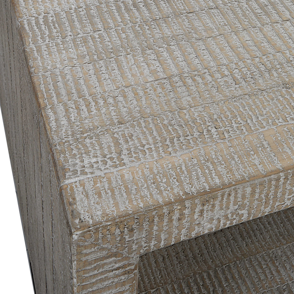Bosk White Washed Coffee Table - Bombay Mercantile