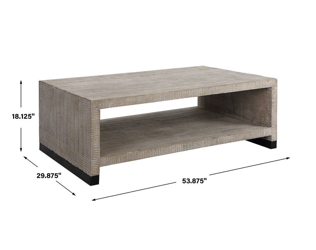 Bosk White Washed Coffee Table - Bombay Mercantile