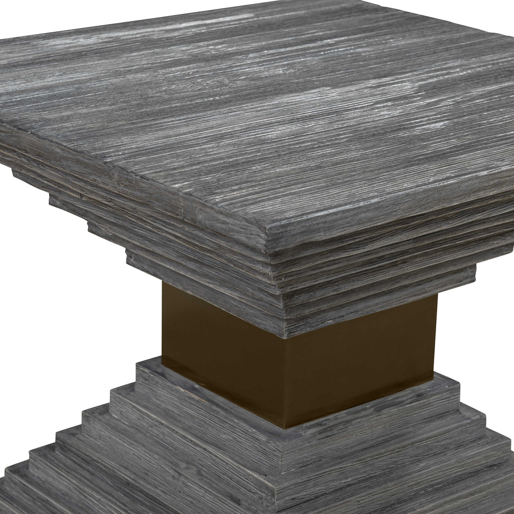 Andes Wooden Geometric Accent Table - Bombay Mercantile