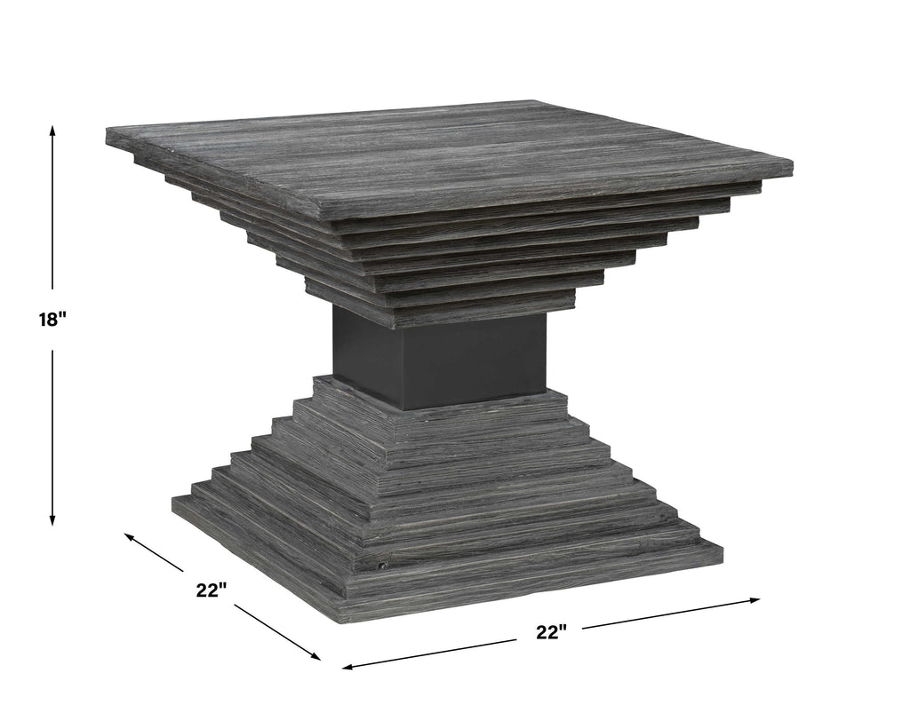 Andes Wooden Geometric Accent Table - Bombay Mercantile