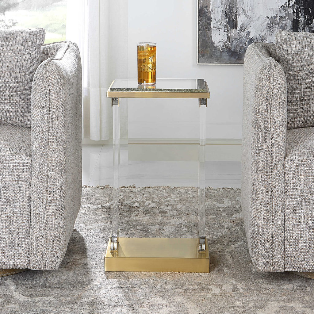 Muse Seeded Glass Accent Table - Bombay Mercantile