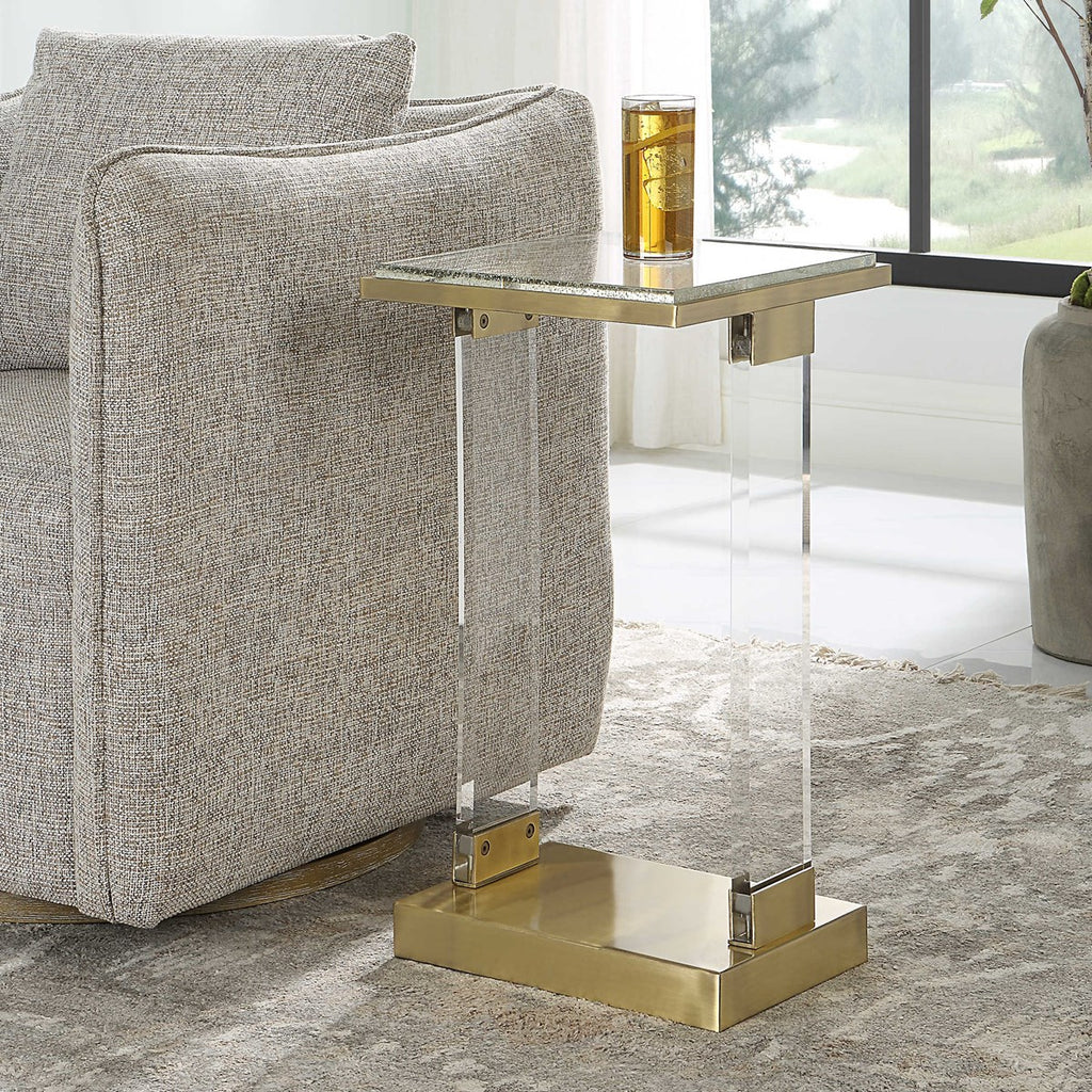 Muse Seeded Glass Accent Table - Bombay Mercantile