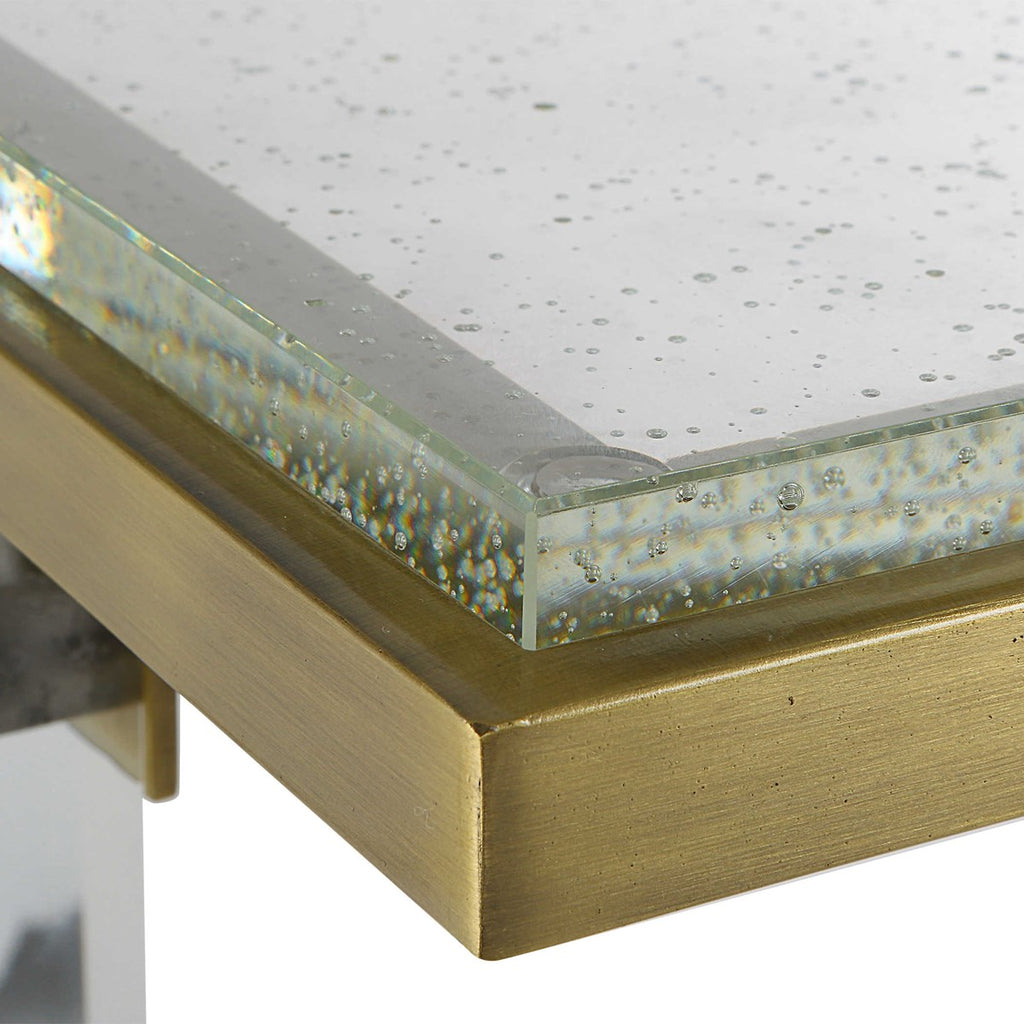 Muse Seeded Glass Accent Table - Bombay Mercantile