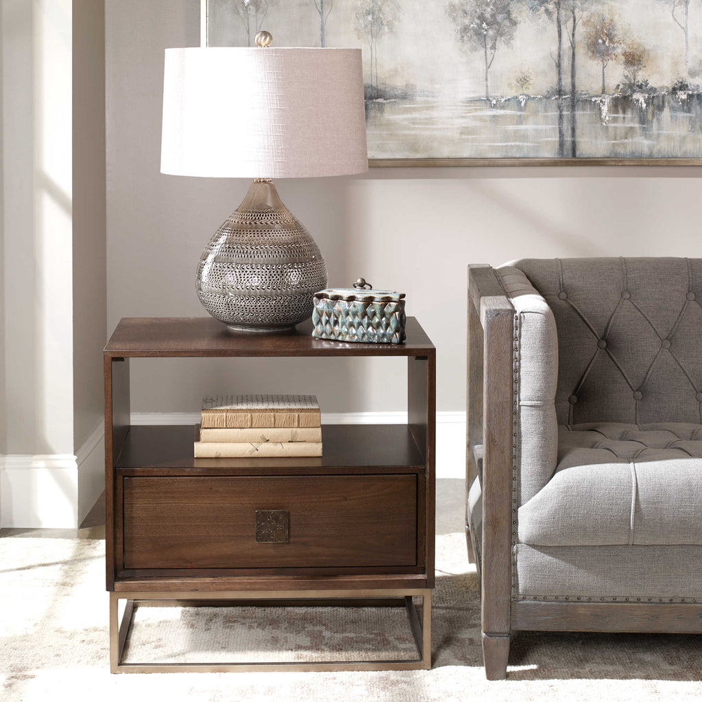 Bexley Walnut Side Table - Bombay Mercantile