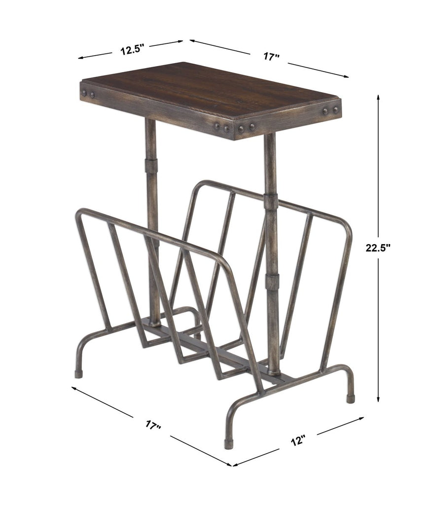 Sonora Industrial Magazine Accent Table - Bombay Mercantile