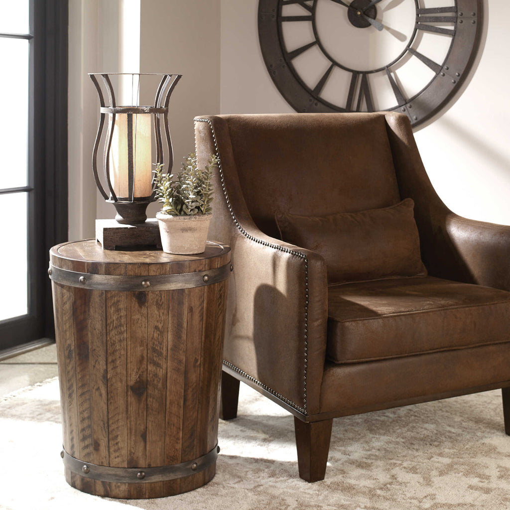 Ceylon Wine Barrel Side Table - Bombay Mercantile