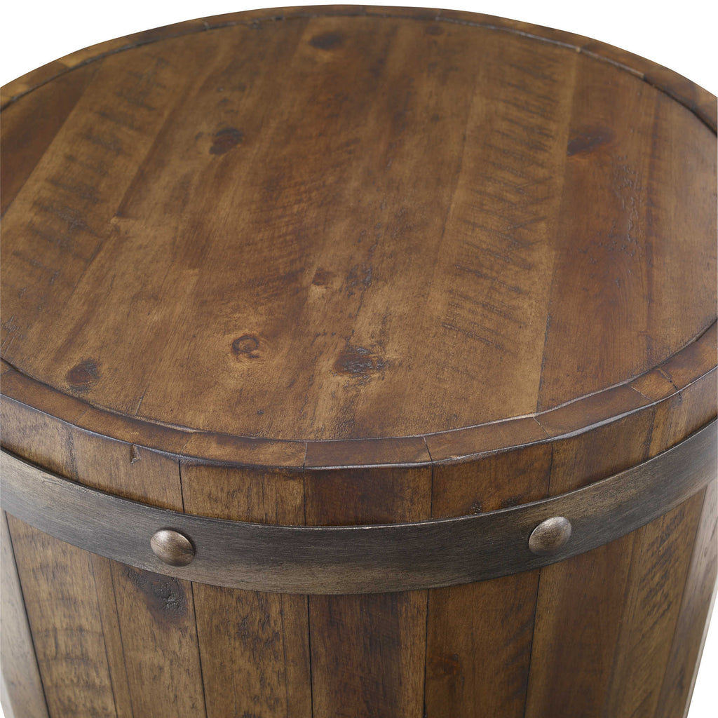 Ceylon Wine Barrel Side Table - Bombay Mercantile