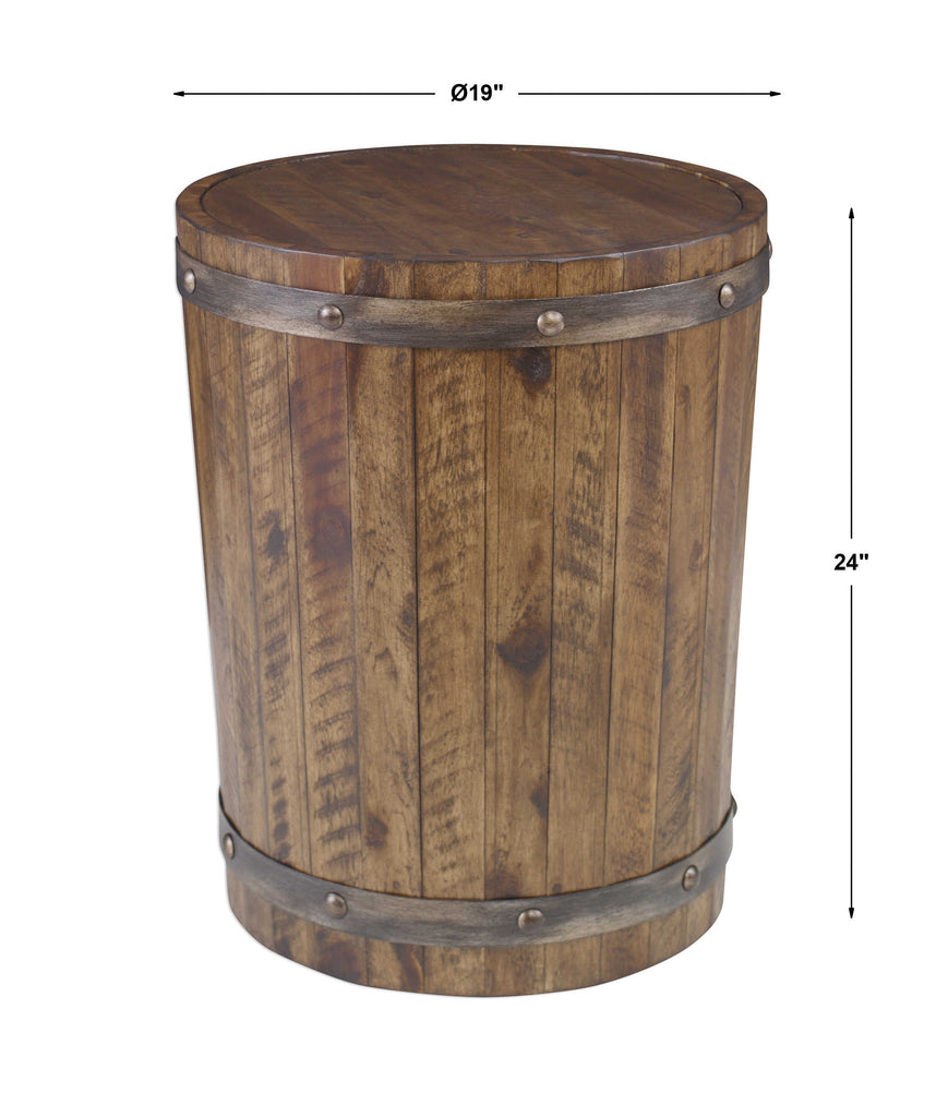 Ceylon Wine Barrel Side Table - Bombay Mercantile