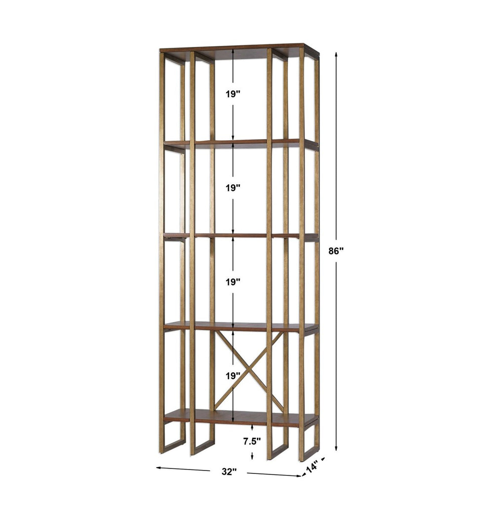 Karishma Antique Gold Etagere - Bombay Mercantile