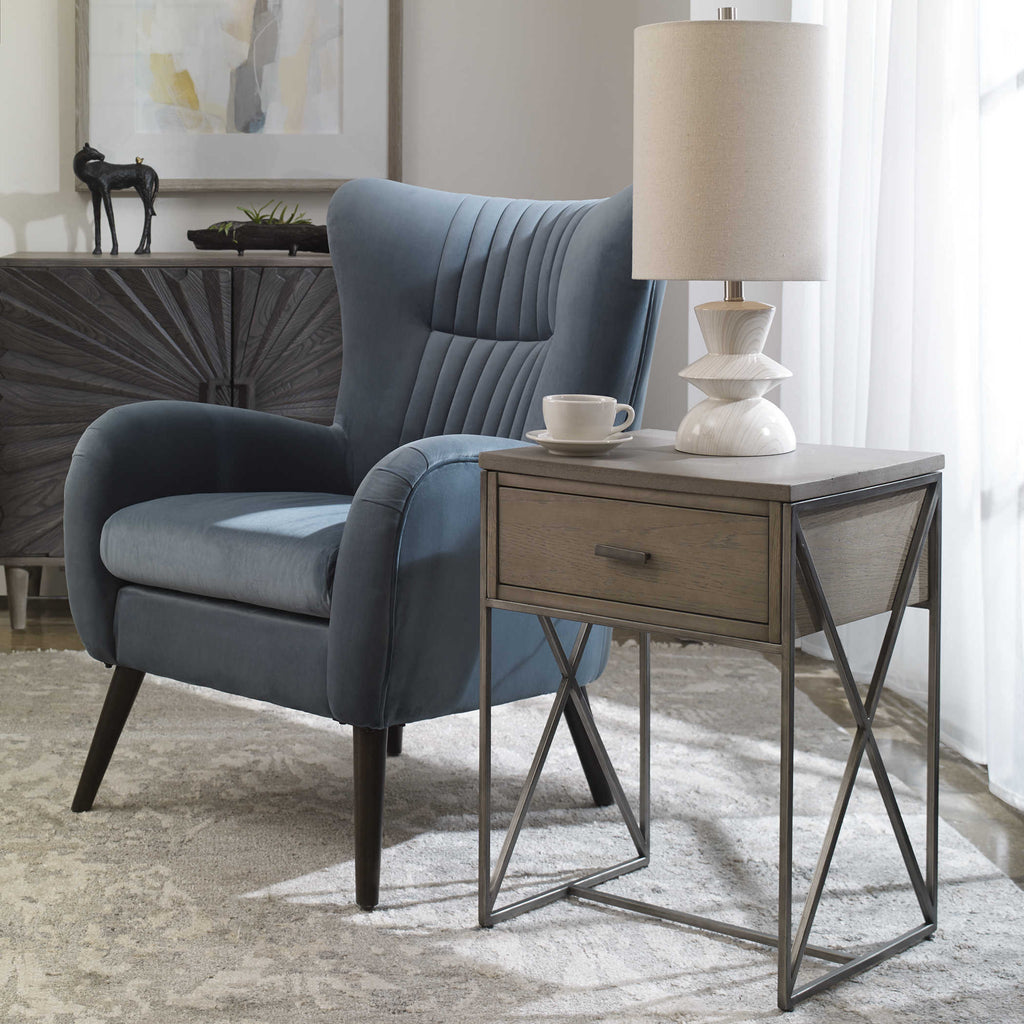 Cartwright Gray Side Table - Bombay Mercantile