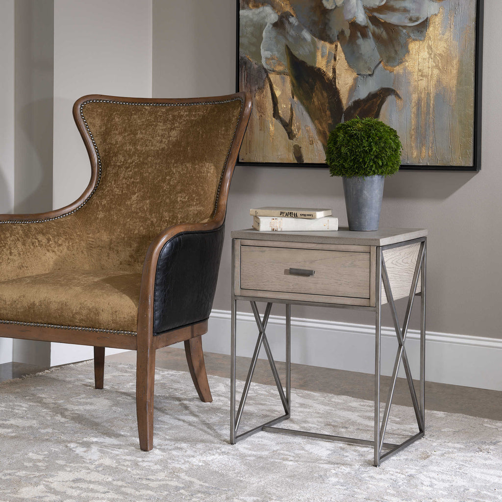 Cartwright Gray Side Table - Bombay Mercantile