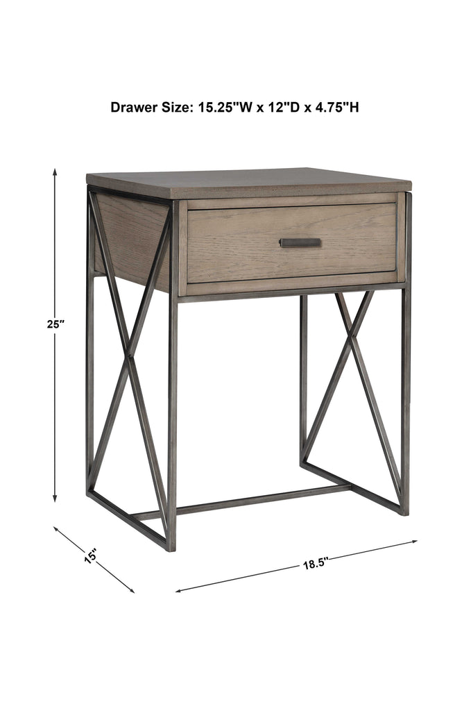 Cartwright Gray Side Table - Bombay Mercantile