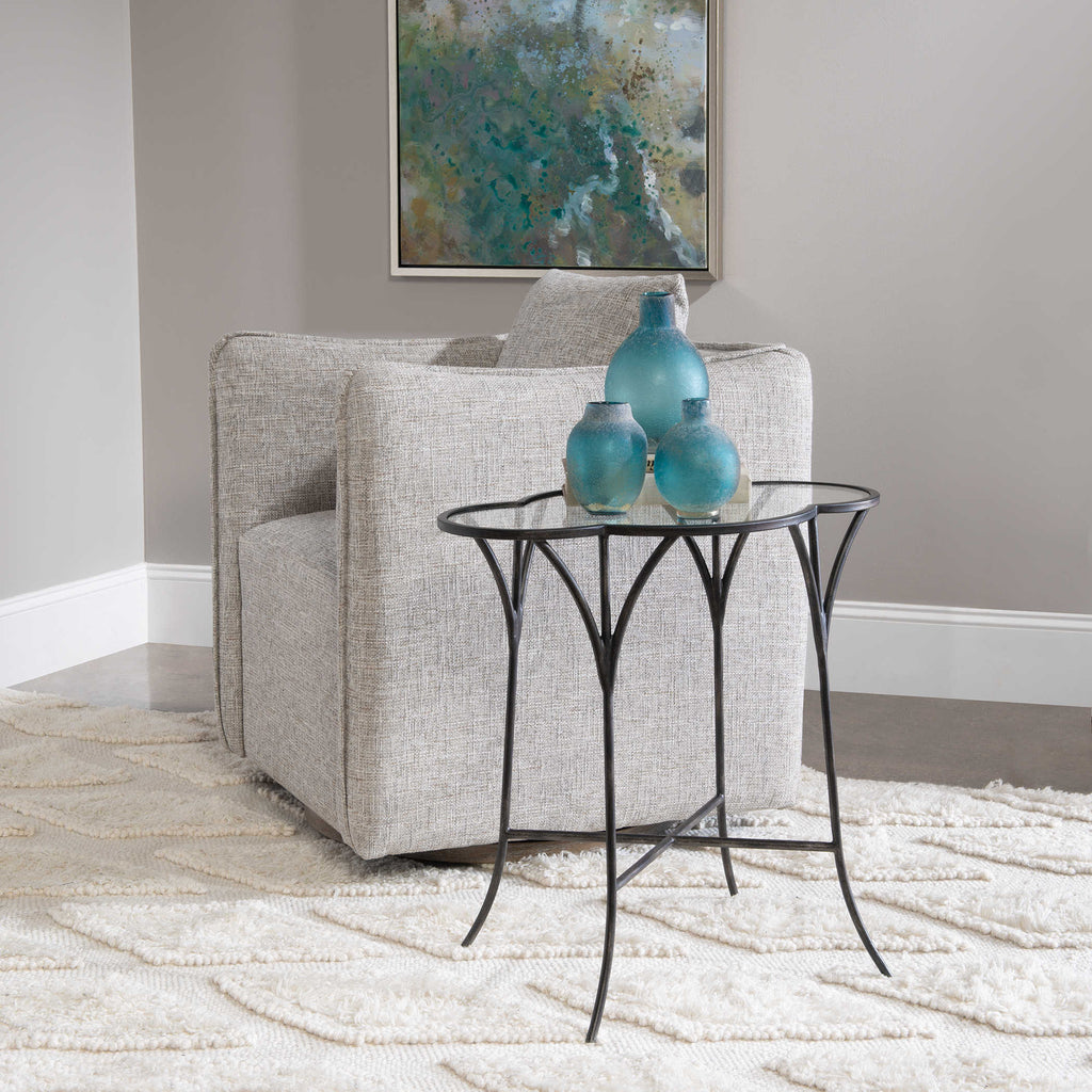Adhira Glass Accent Table - Bombay Mercantile