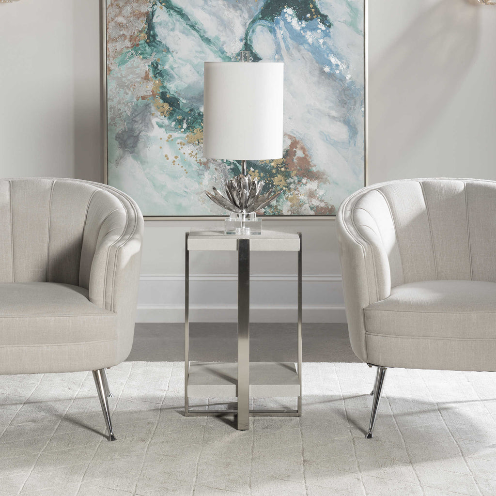 Arnaut White Accent Table - Bombay Mercantile