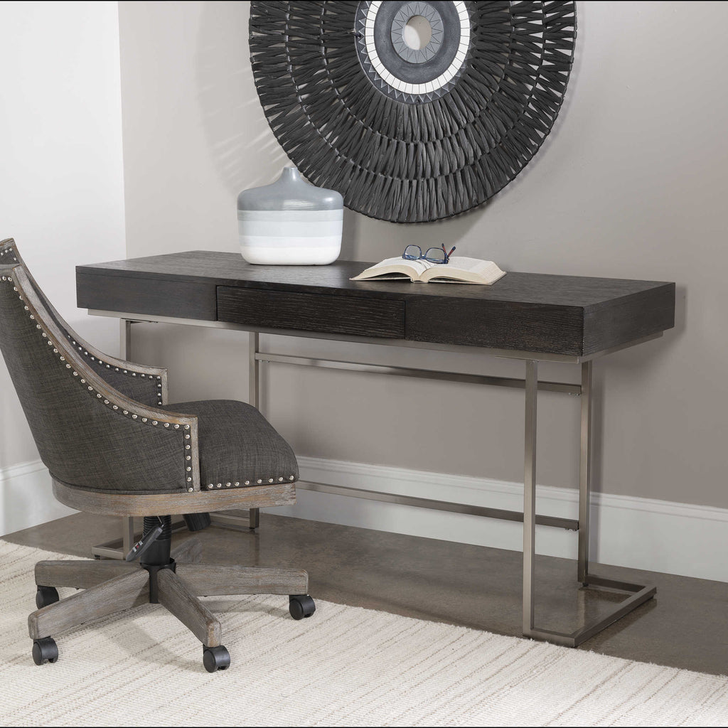 Claude Modern Oak Desk - Bombay Mercantile