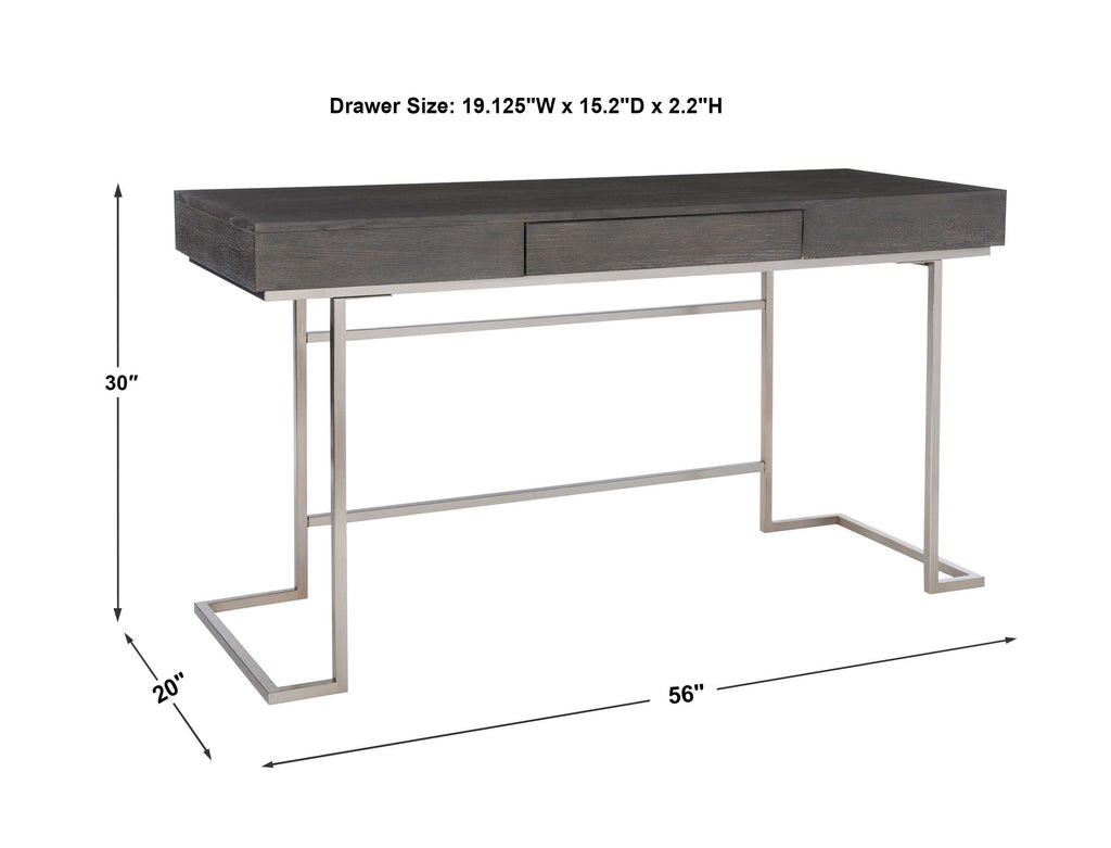 Claude Modern Oak Desk - Bombay Mercantile
