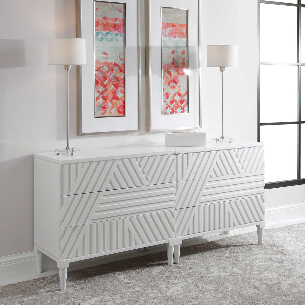 Colby White Drawer Chest - Bombay Mercantile