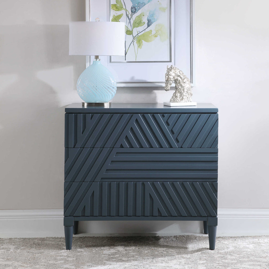 Colby Blue Drawer Chest - Bombay Mercantile