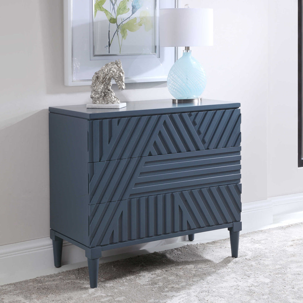 Colby Blue Drawer Chest - Bombay Mercantile