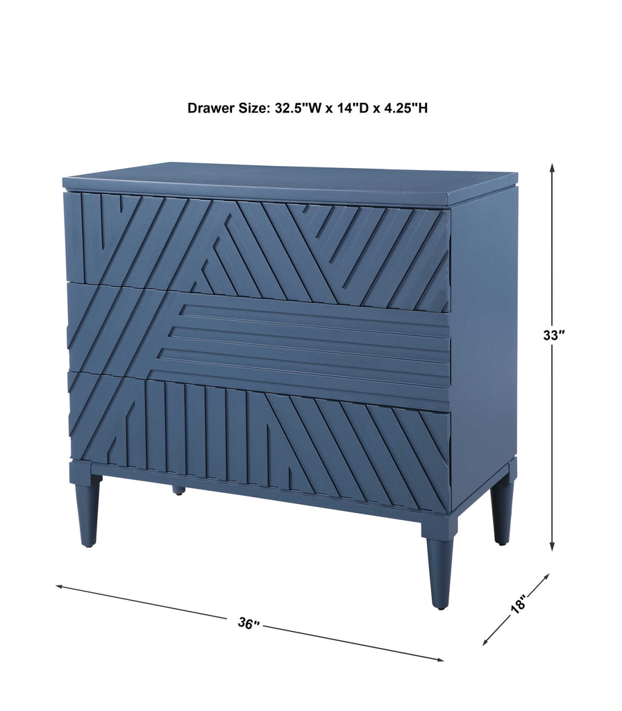 Colby Blue Drawer Chest - Bombay Mercantile