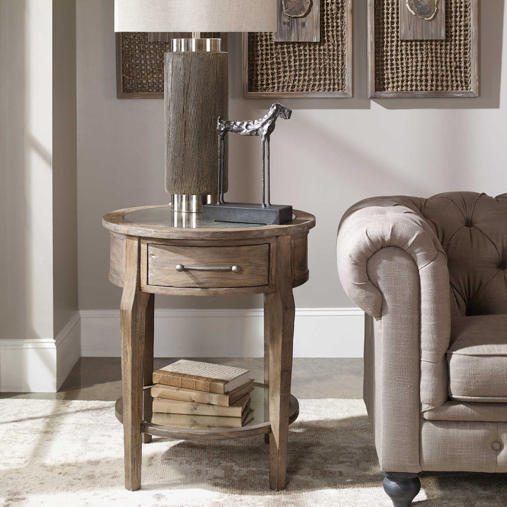 Raelynn Wood Lamp Table - Bombay Mercantile