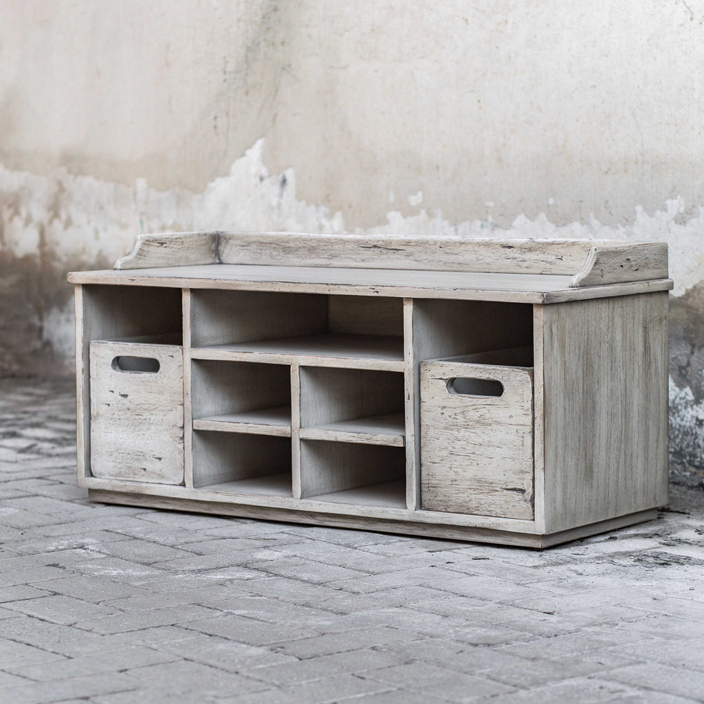 Ardusin White Hobby Bench - Bombay Mercantile