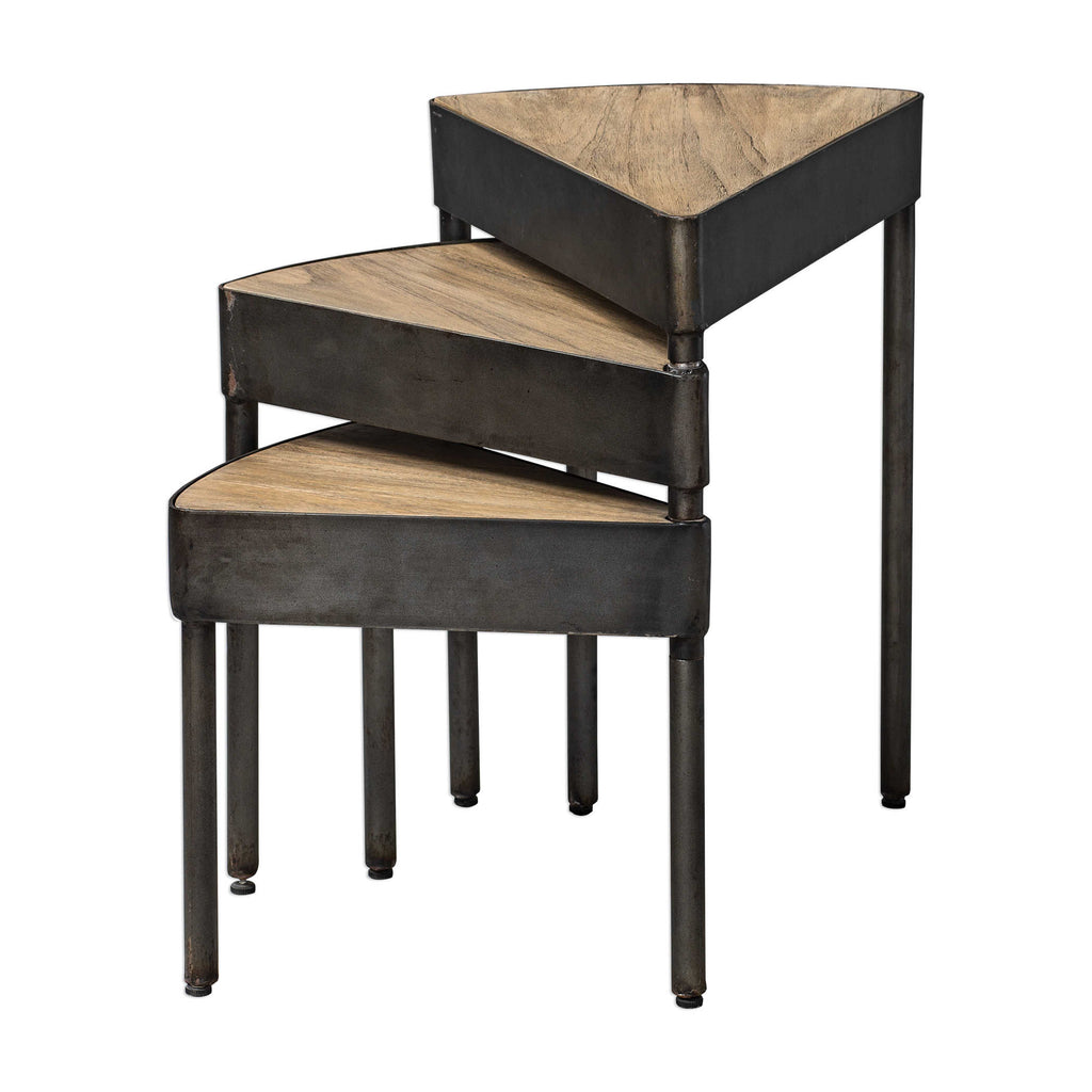 Akito Swivel Nesting Table - Bombay Mercantile