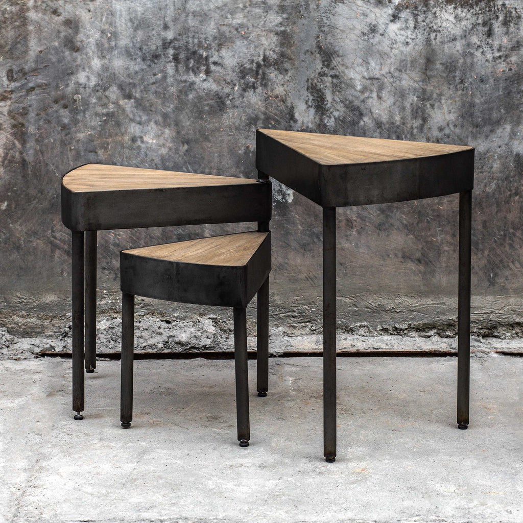 Akito Swivel Nesting Table - Bombay Mercantile