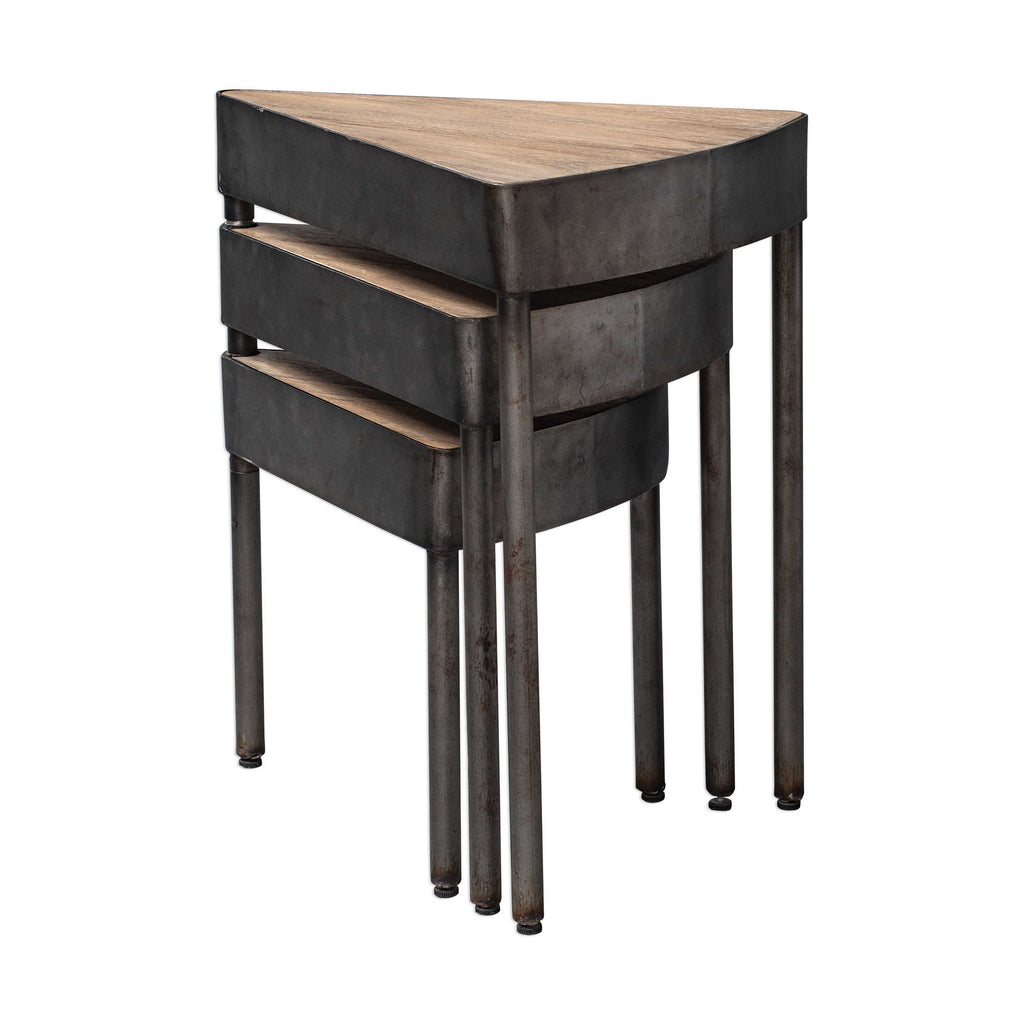 Akito Swivel Nesting Table - Bombay Mercantile