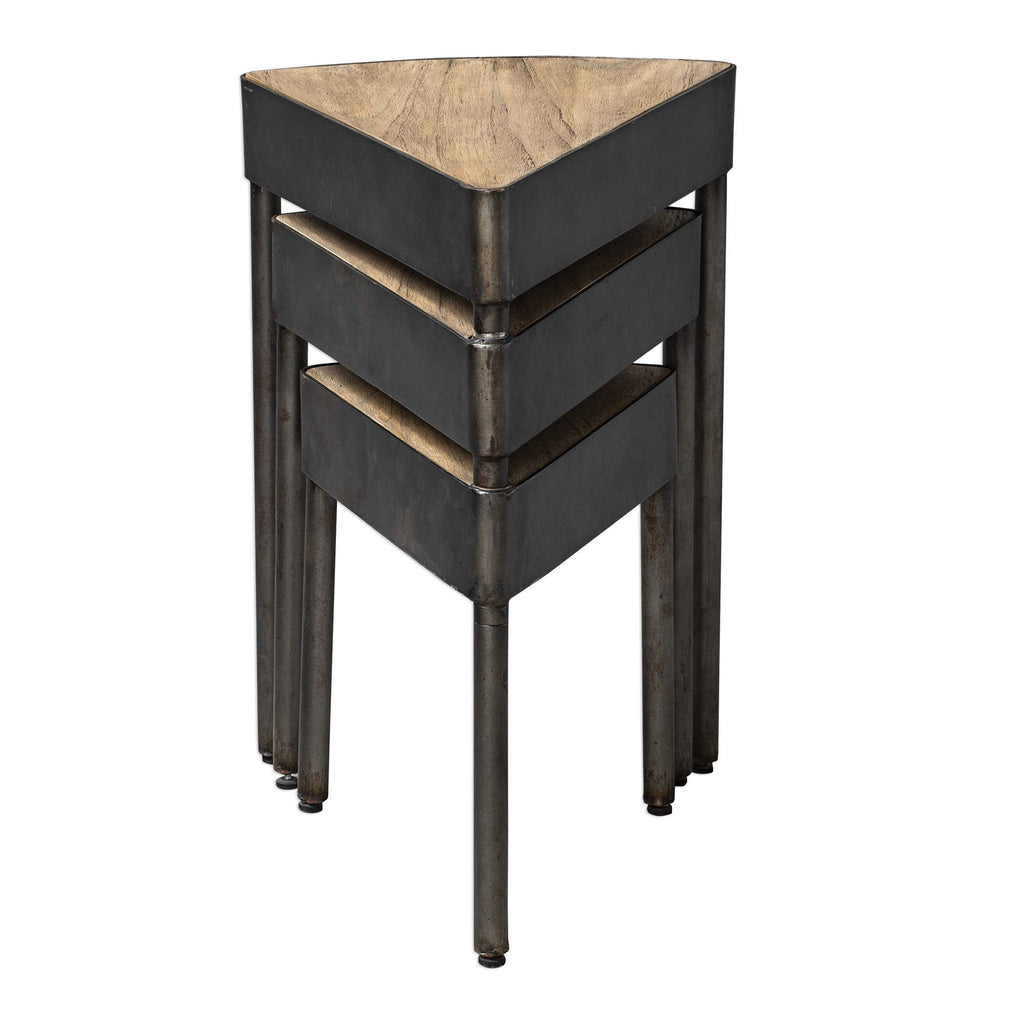 Akito Swivel Nesting Table - Bombay Mercantile