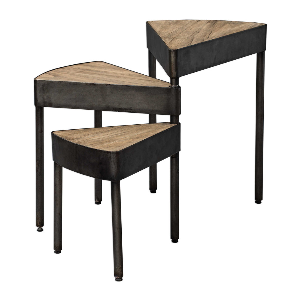 Akito Swivel Nesting Table - Bombay Mercantile