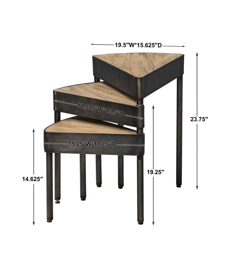 Akito Swivel Nesting Table - Bombay Mercantile