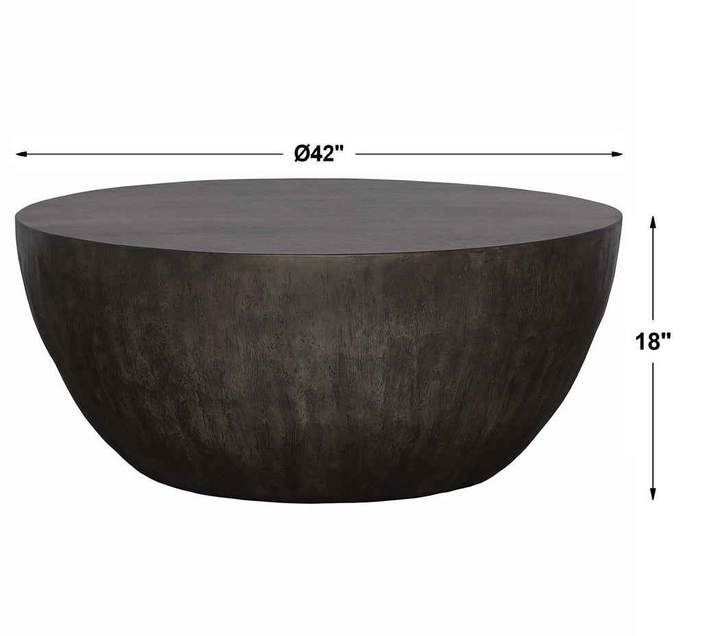 Lark Round Wood Coffee Table - Bombay Mercantile