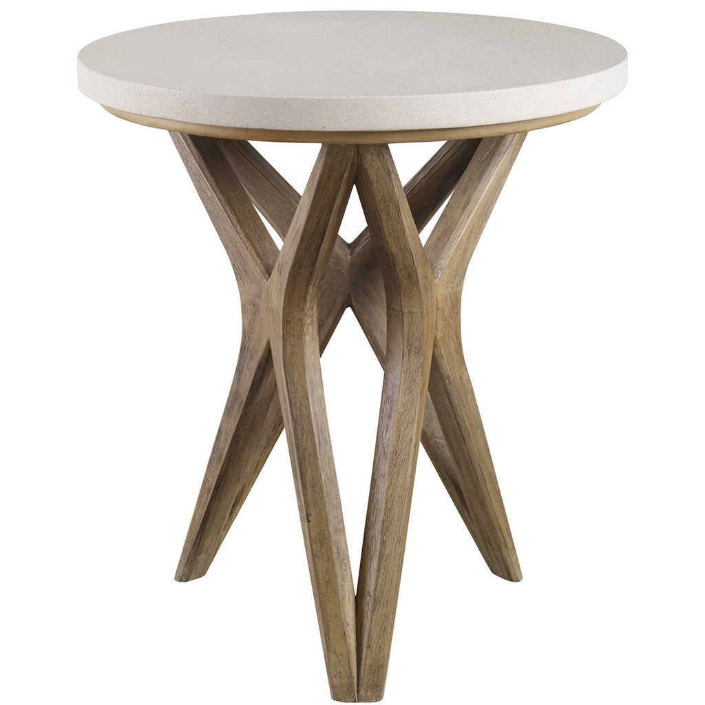 Marnie Limestone Side Table - Bombay Mercantile