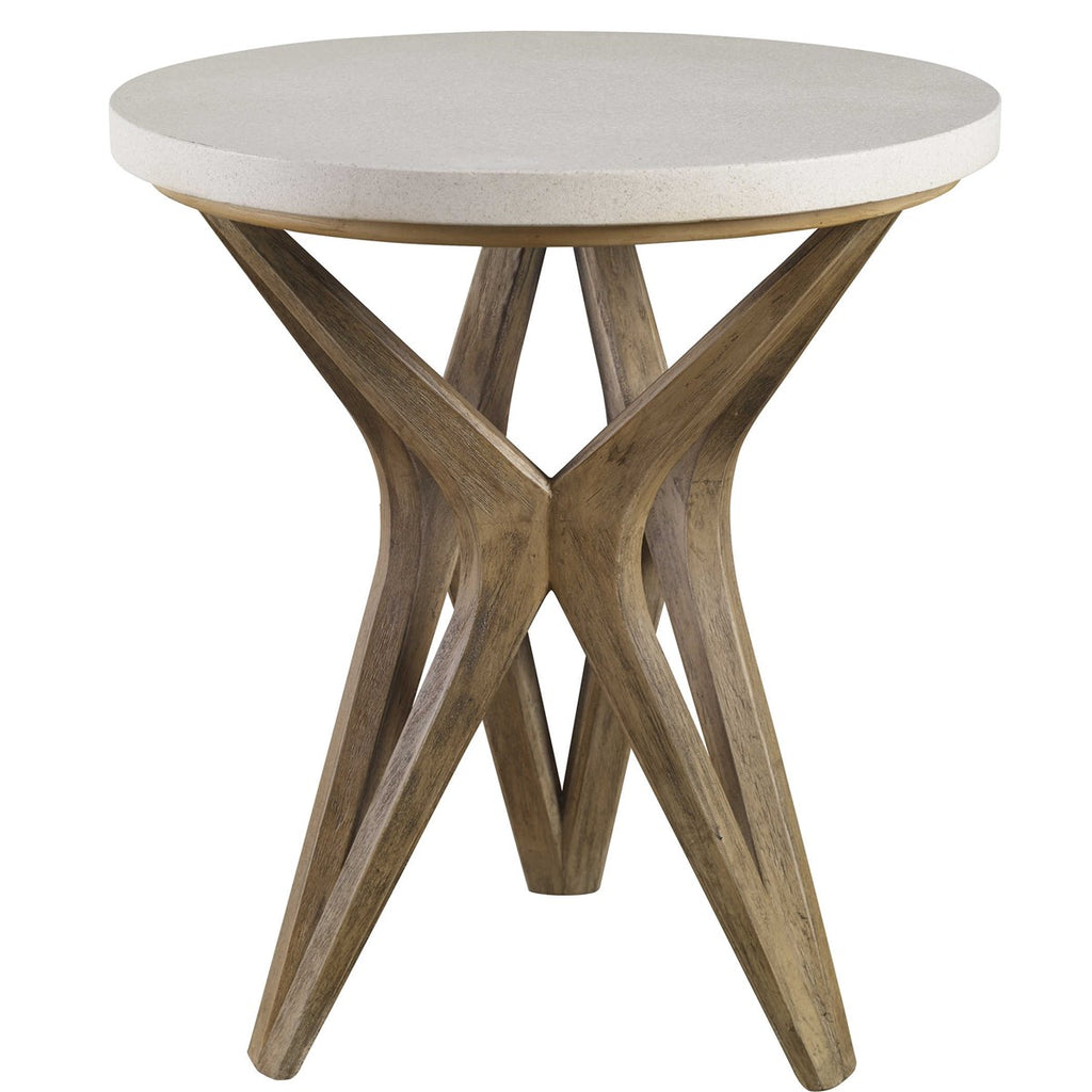 Marnie Limestone Side Table - Bombay Mercantile