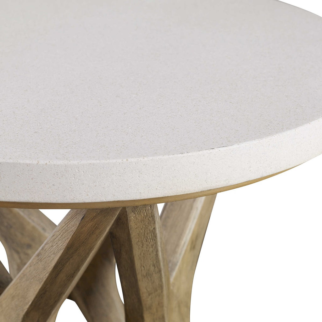 Marnie Limestone Side Table - Bombay Mercantile