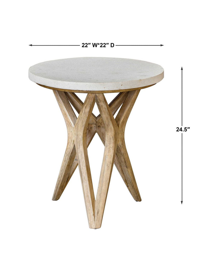 Marnie Limestone Side Table - Bombay Mercantile