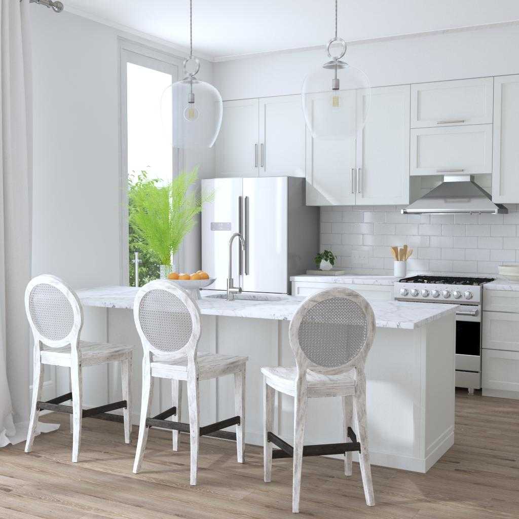 Clarion Aged White Counter Stool - Bombay Mercantile