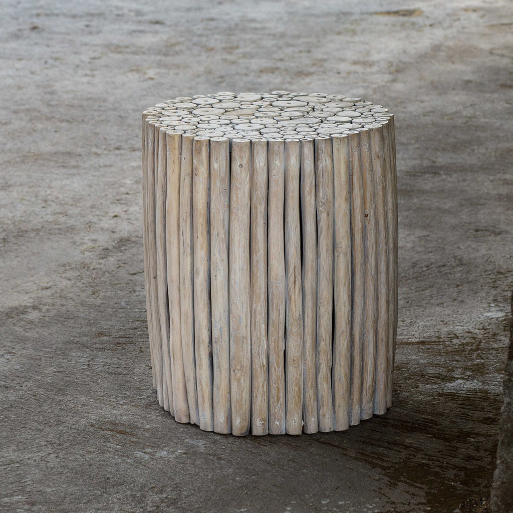 Tectona Teak End Table - Bombay Mercantile