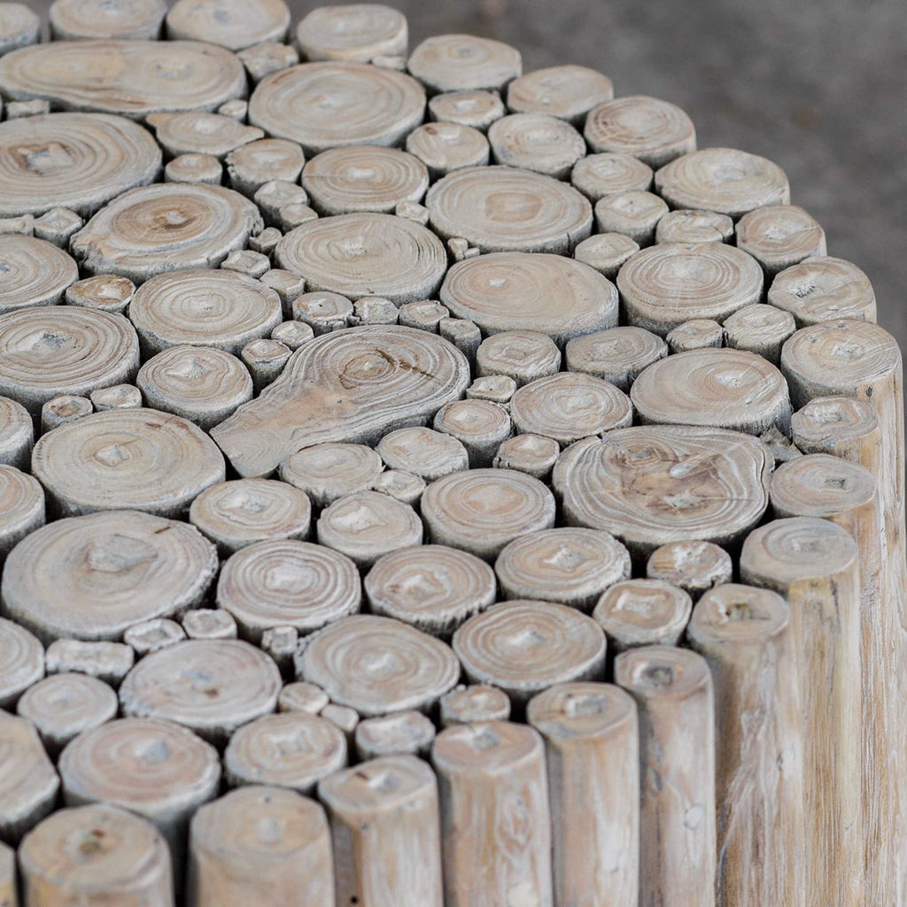 Tectona Teak End Table - Bombay Mercantile