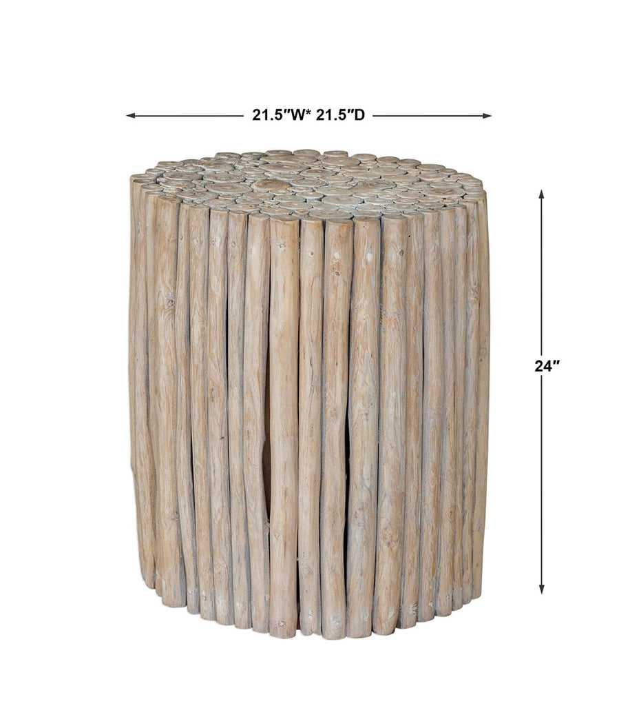 Tectona Teak End Table - Bombay Mercantile