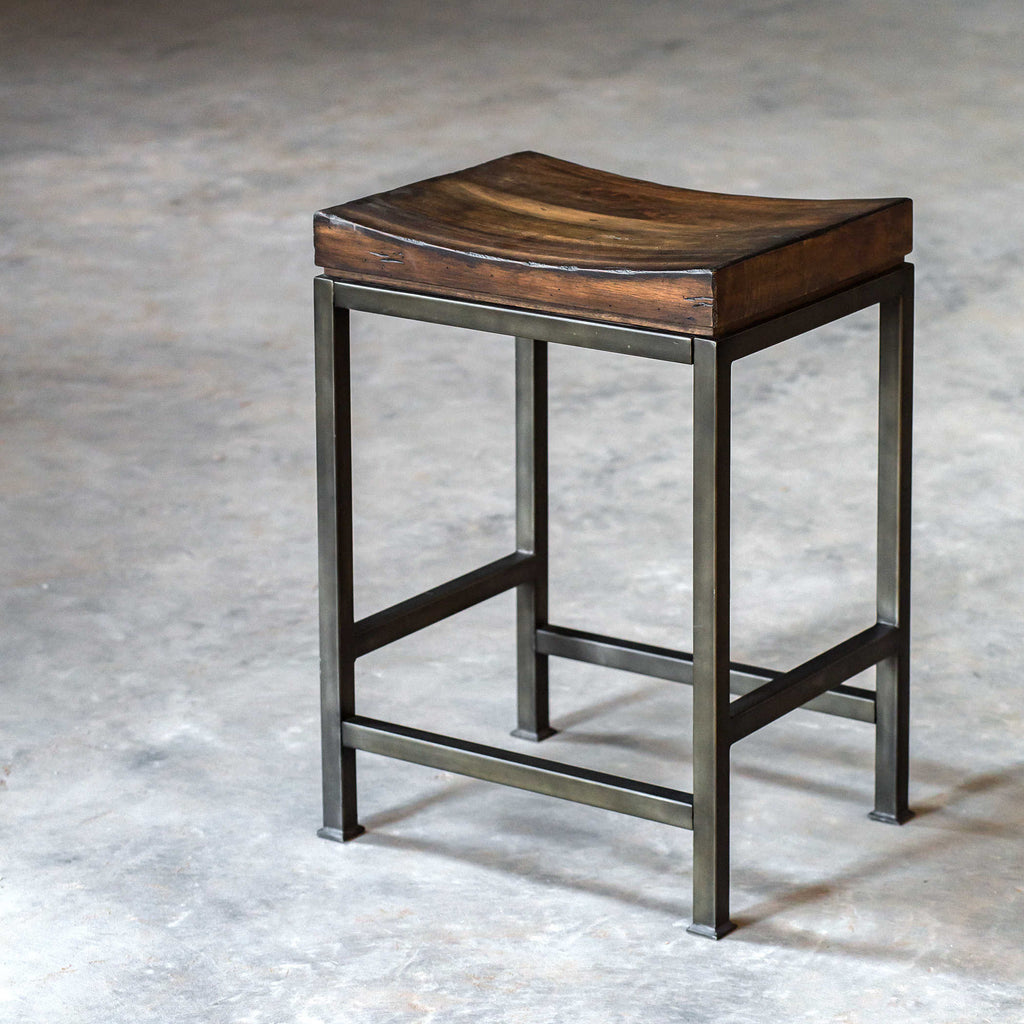 Beck Wood Counter Stool - Bombay Mercantile