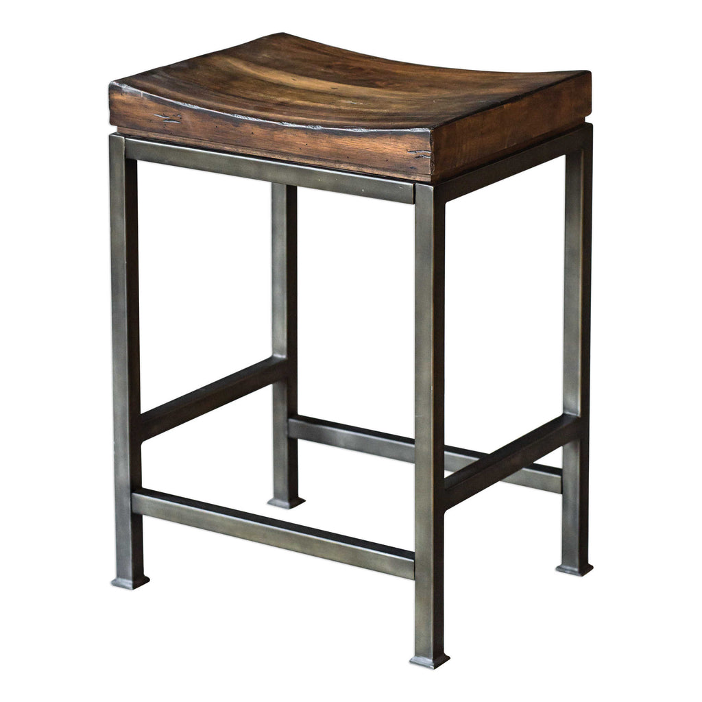 Beck Wood Counter Stool - Bombay Mercantile
