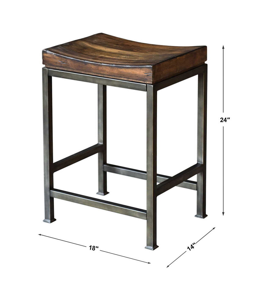 Beck Wood Counter Stool - Bombay Mercantile