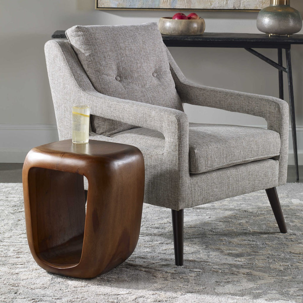 Loophole Wooden Accent Stool - Bombay Mercantile
