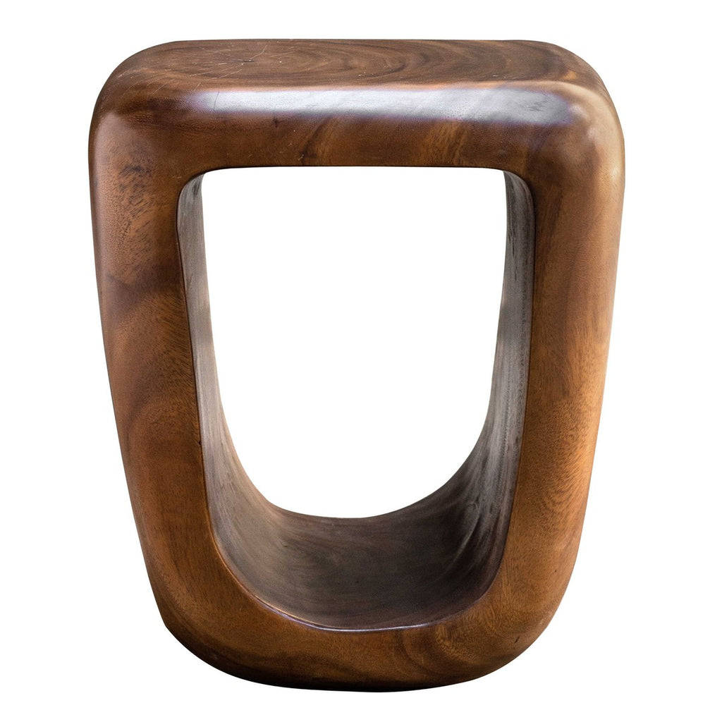 Loophole Wooden Accent Stool - Bombay Mercantile